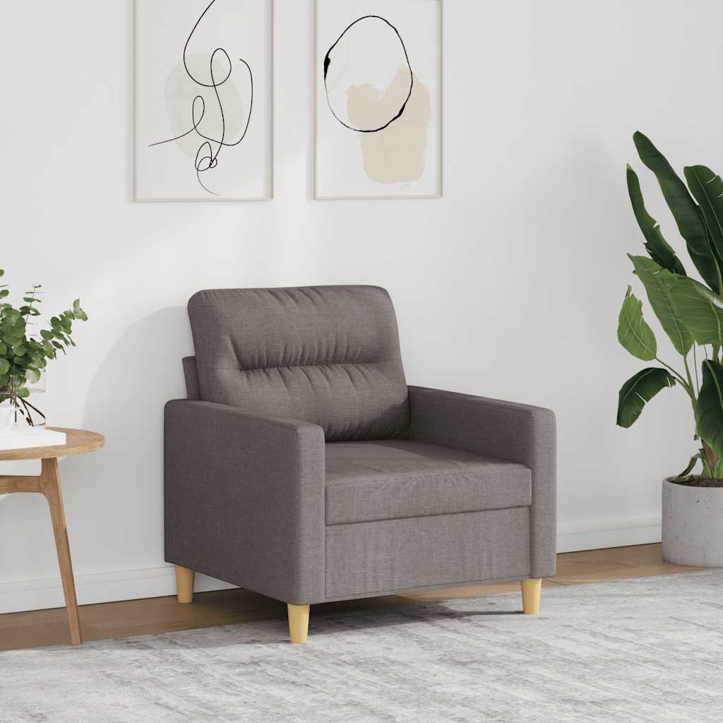 vidaXL Fotel, taupe, 60 cm, obity tkaniną