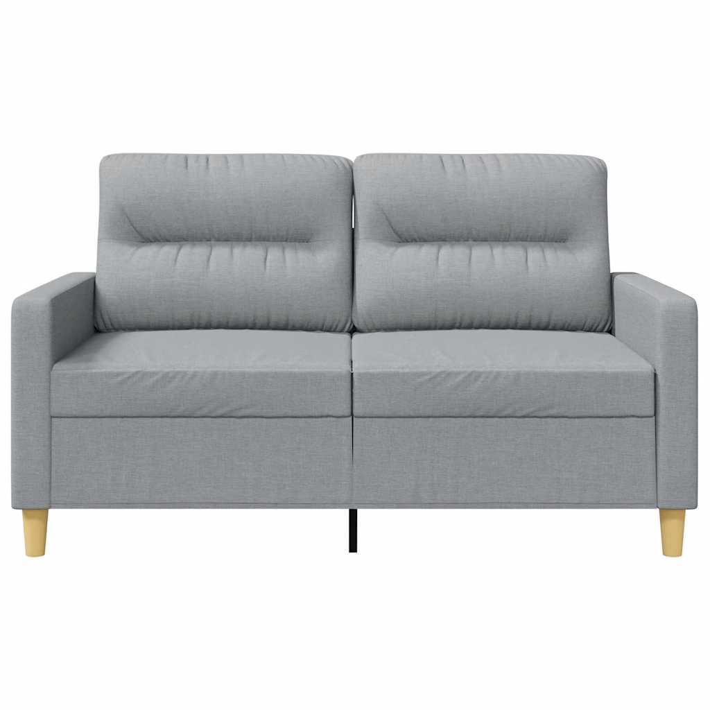 vidaXL Sofa 2-osobowa, jasnoszara, 120 cm, tapicerowana tkaniną