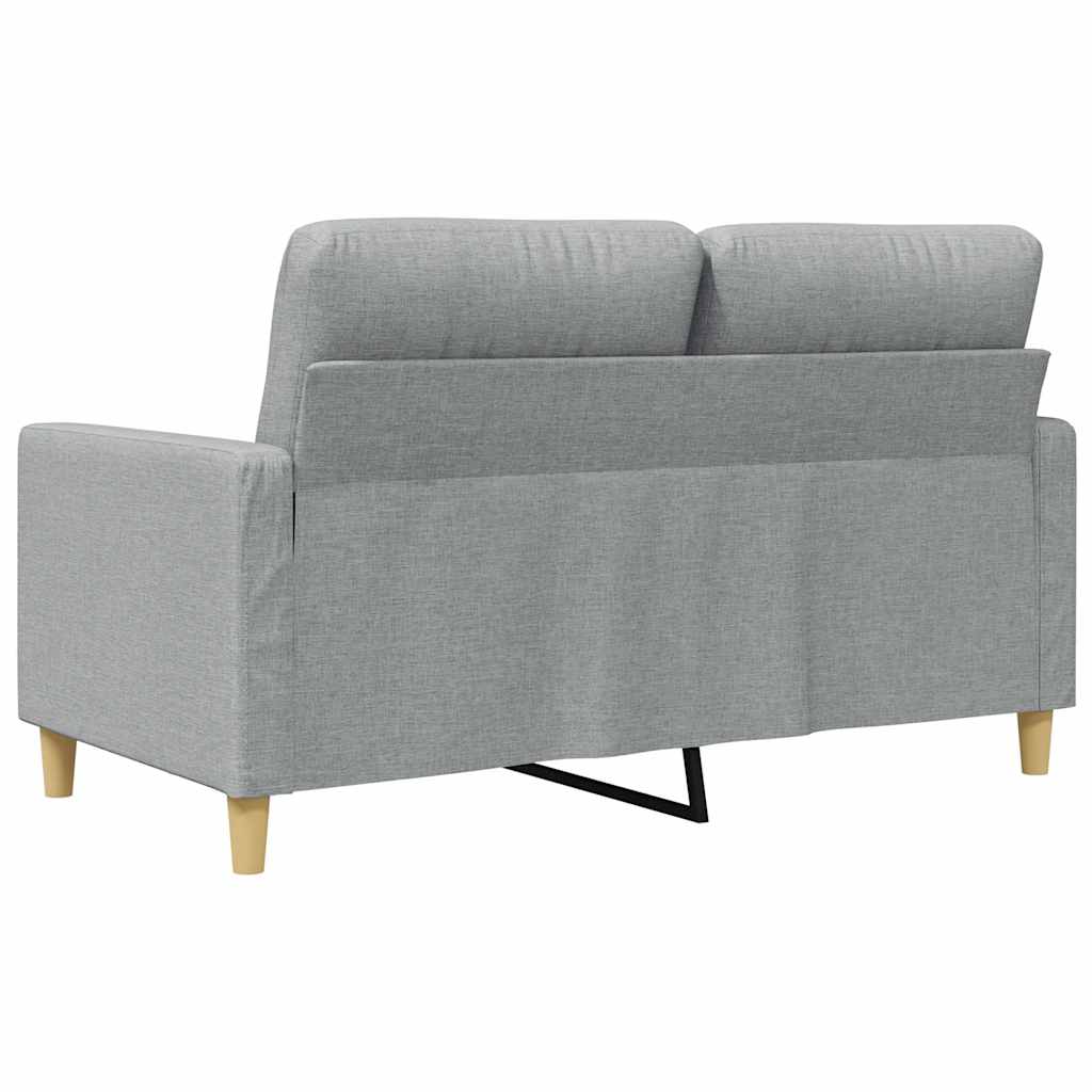 vidaXL Sofa 2-osobowa, jasnoszara, 120 cm, tapicerowana tkaniną