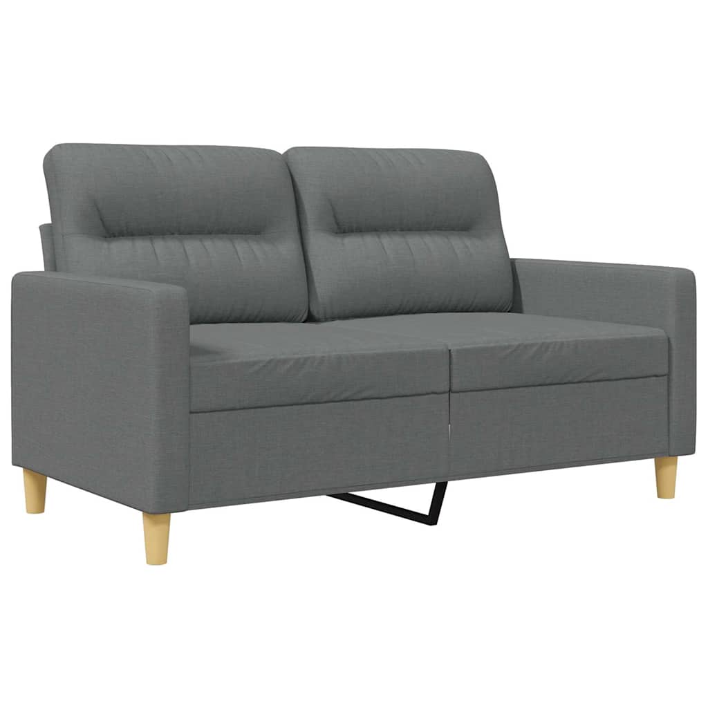 vidaXL Sofa 2-osobowa, ciemnoszara, 120 cm, tapicerowana tkaniną