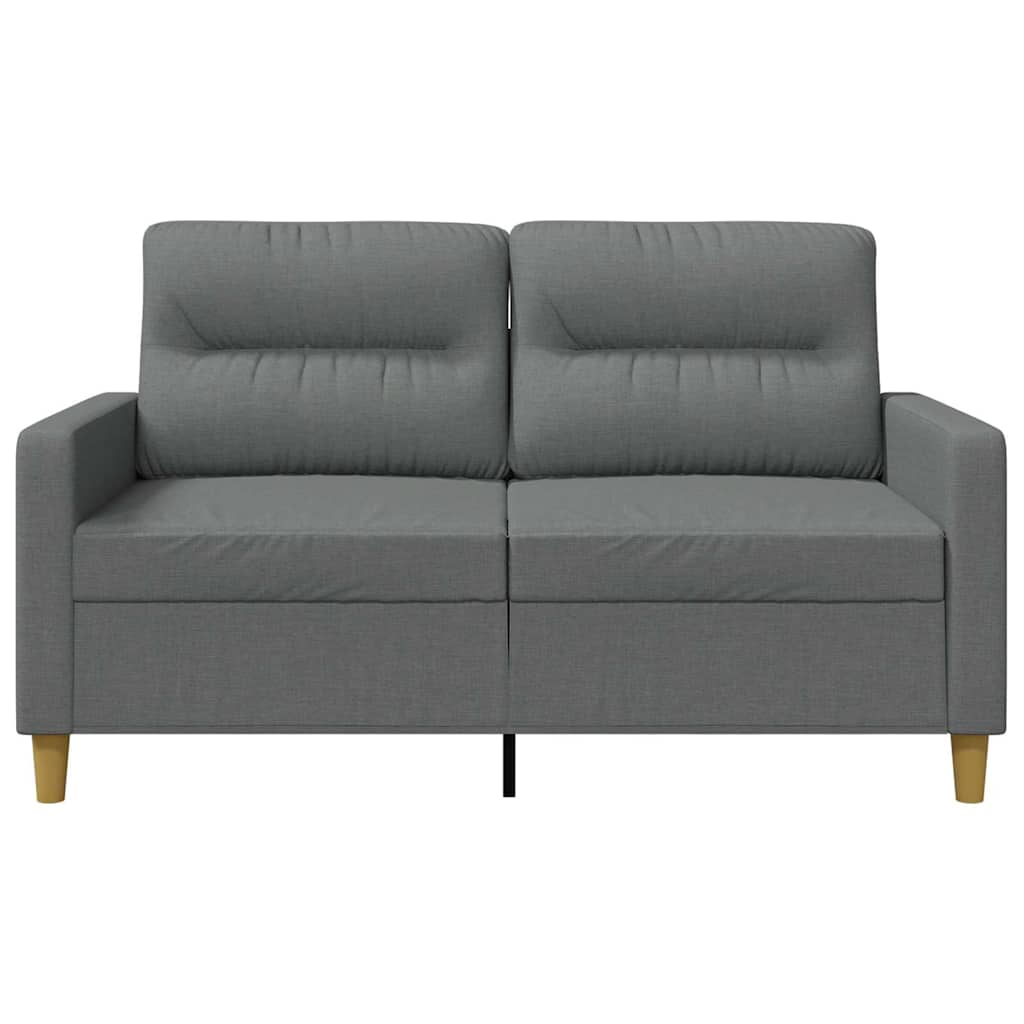 vidaXL Sofa 2-osobowa, ciemnoszara, 120 cm, tapicerowana tkaniną