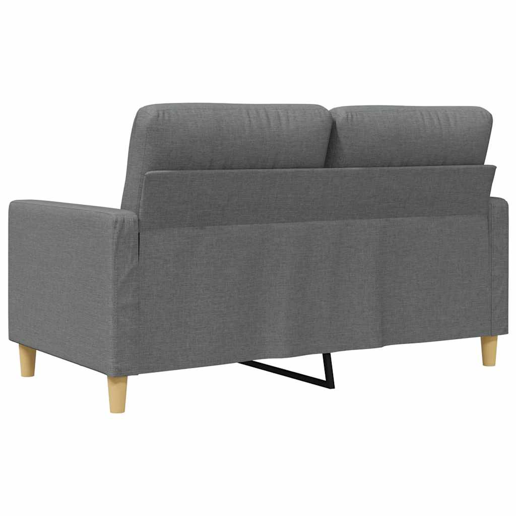 vidaXL Sofa 2-osobowa, ciemnoszara, 120 cm, tapicerowana tkaniną