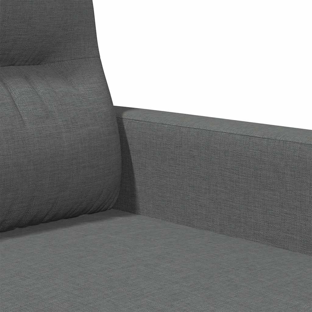 vidaXL Sofa 2-osobowa, ciemnoszara, 120 cm, tapicerowana tkaniną