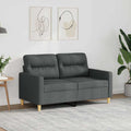 vidaXL Sofa 2-osobowa, ciemnoszara, 120 cm, tapicerowana tkaniną