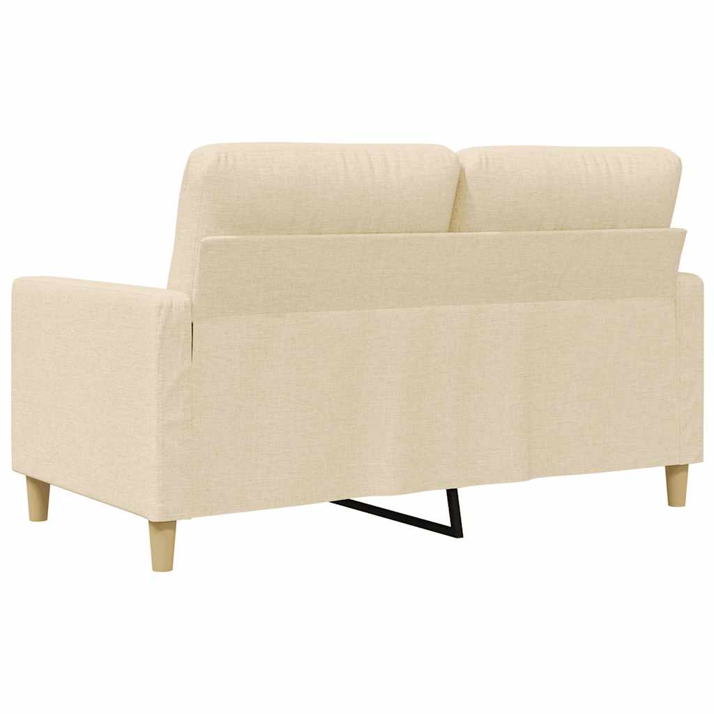 vidaXL 2-osobowa sofa, kremowa, 120 cm, tapicerowana tkaniną