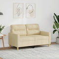 vidaXL 2-osobowa sofa, kremowa, 120 cm, tapicerowana tkaniną