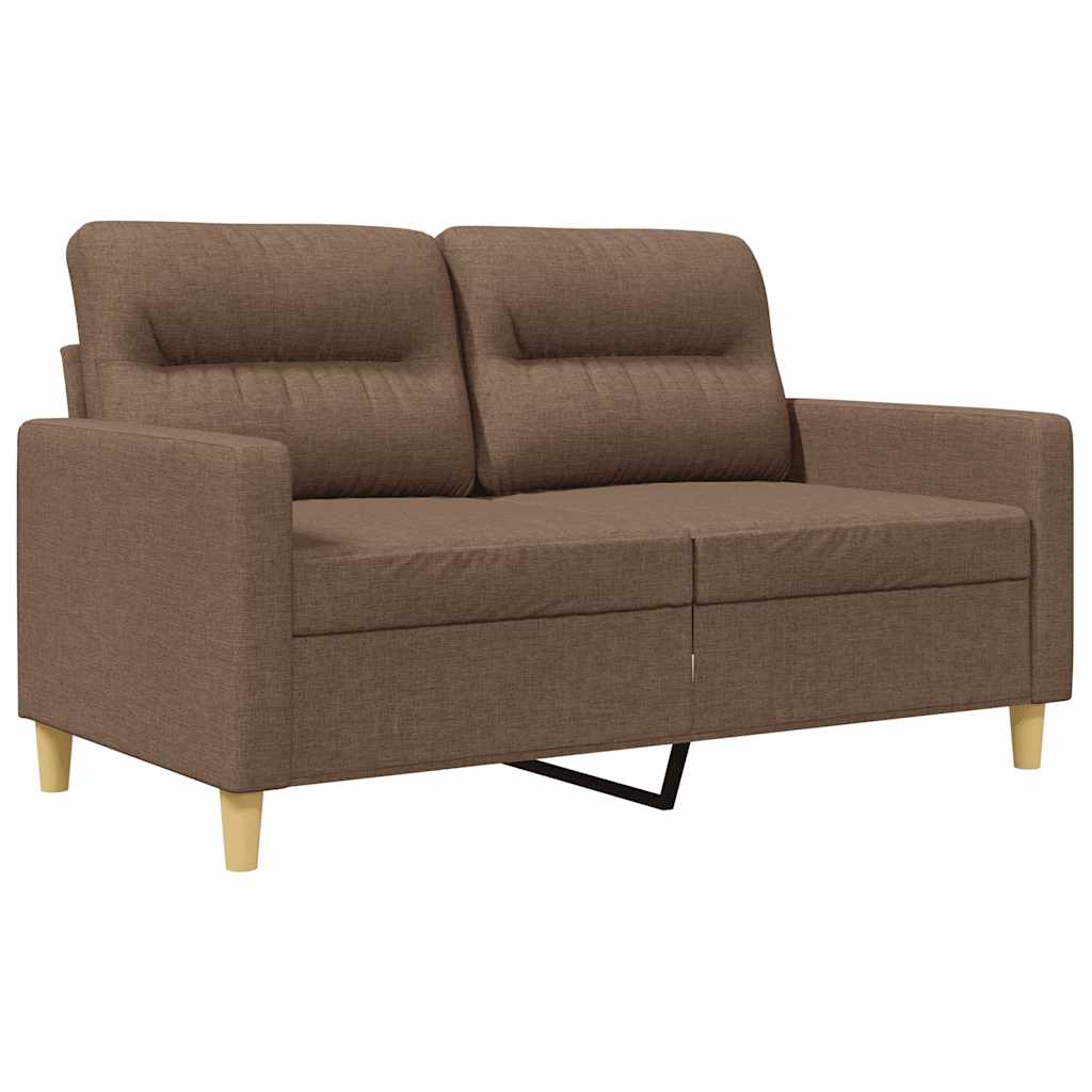 vidaXL Sofa 2-osobowa, brązowa, 120 cm, tapicerowana tkaniną