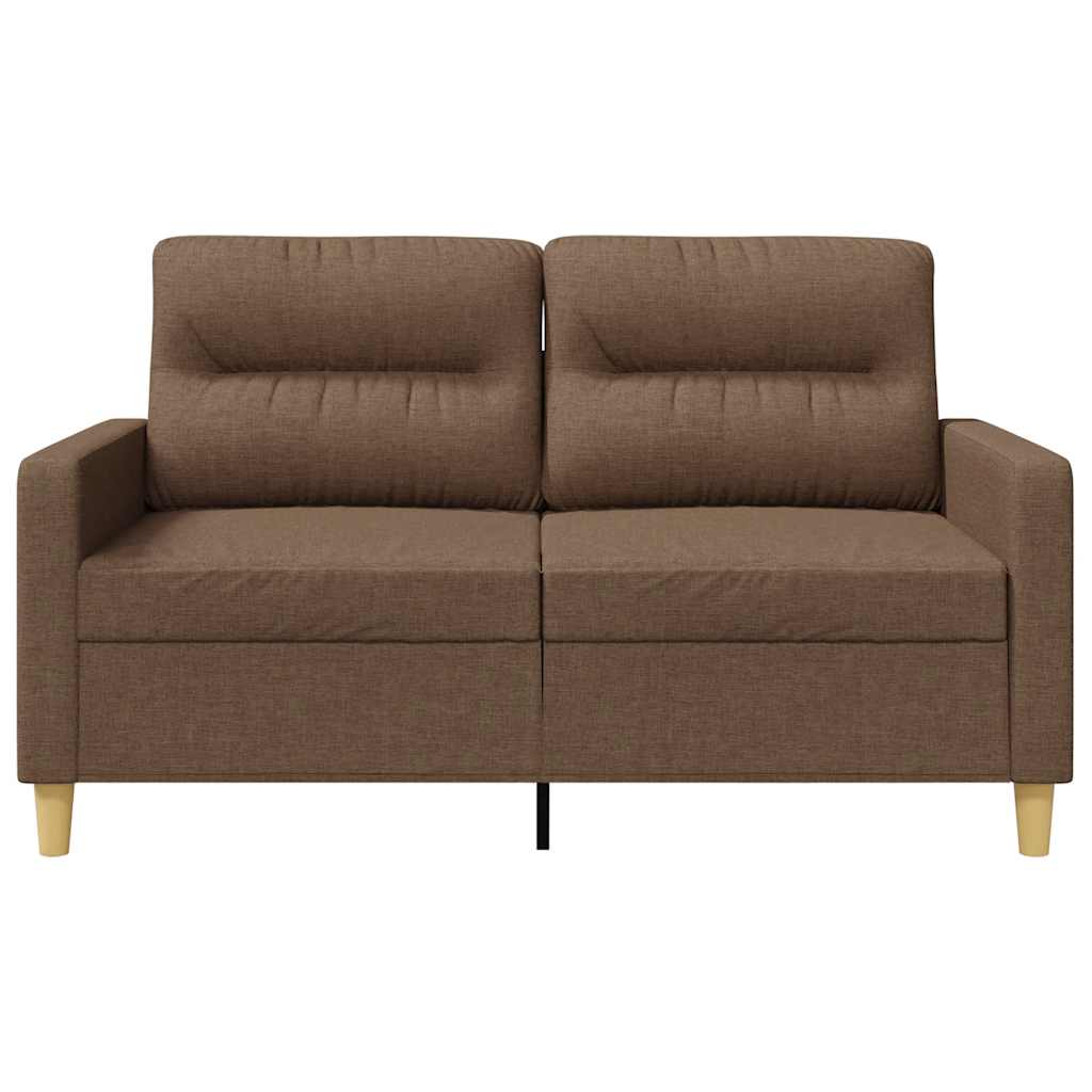 vidaXL Sofa 2-osobowa, brązowa, 120 cm, tapicerowana tkaniną