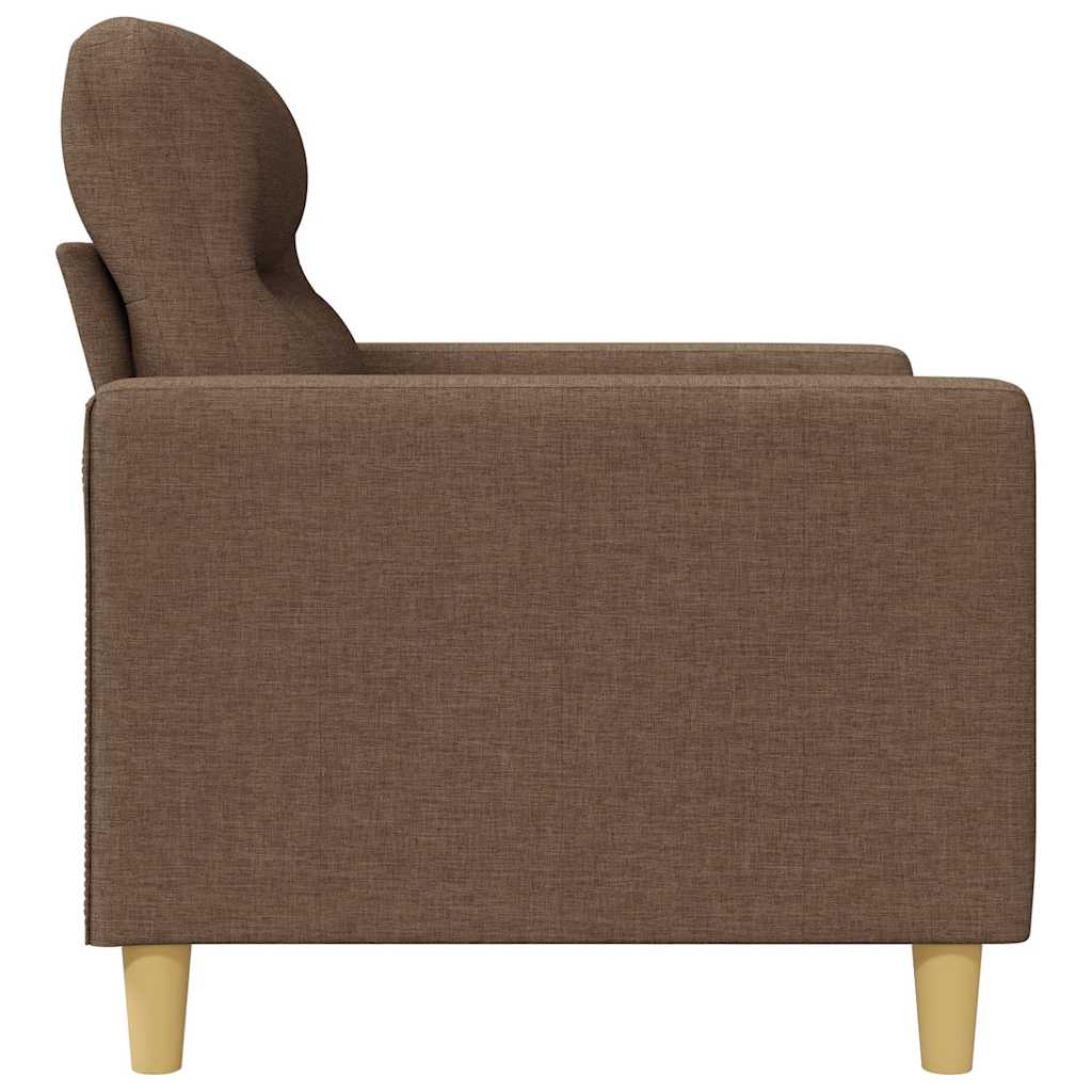 vidaXL Sofa 2-osobowa, brązowa, 120 cm, tapicerowana tkaniną
