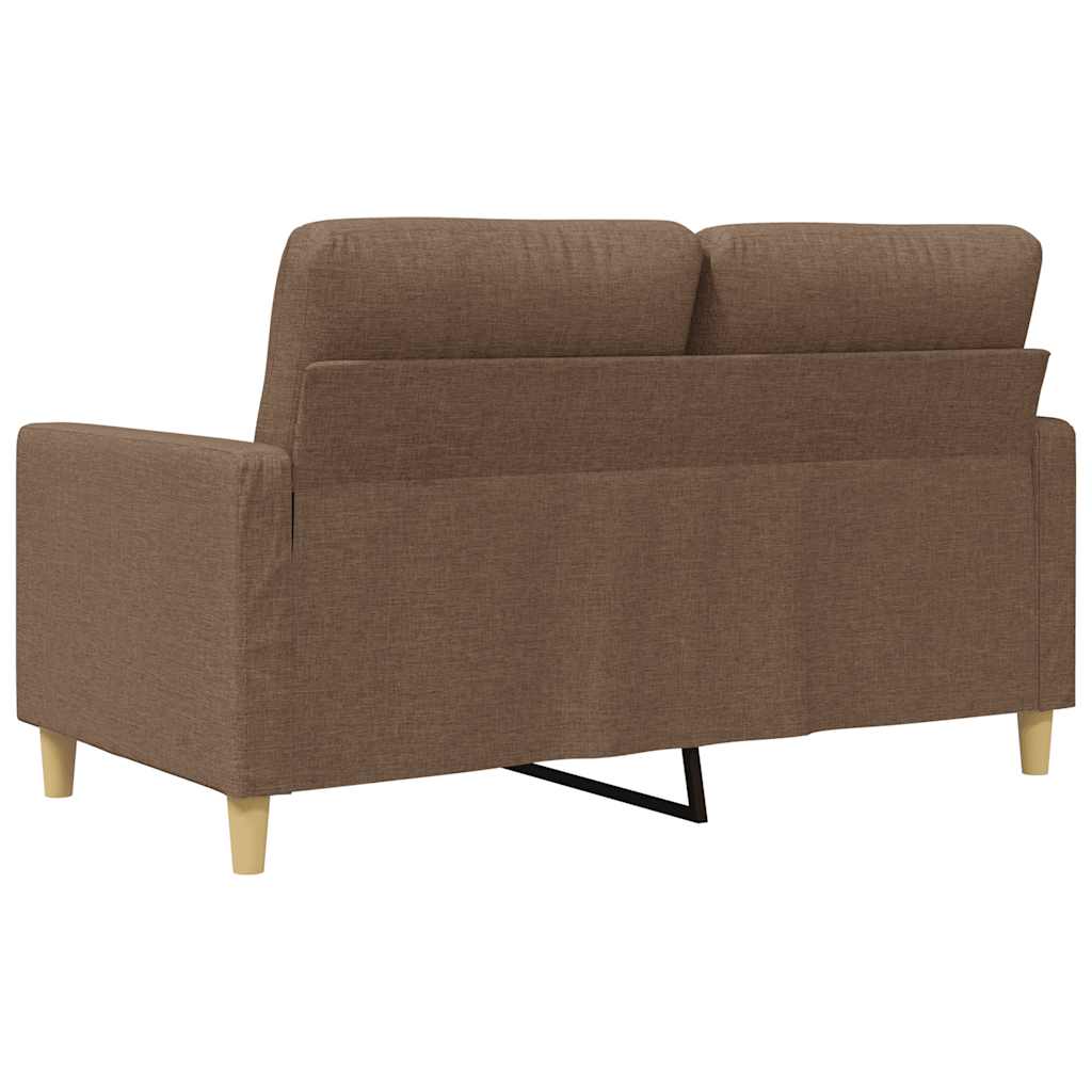 vidaXL Sofa 2-osobowa, brązowa, 120 cm, tapicerowana tkaniną
