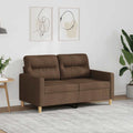 vidaXL Sofa 2-osobowa, brązowa, 120 cm, tapicerowana tkaniną