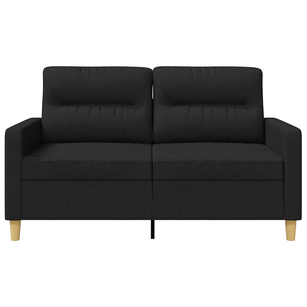 vidaXL Sofa 2-osobowa, czarna, 120 cm, tapicerowana tkaniną
