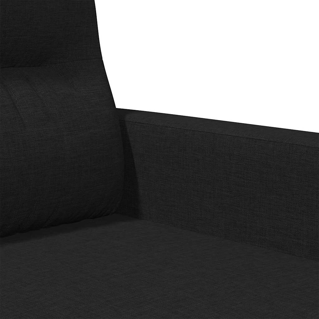 vidaXL Sofa 2-osobowa, czarna, 120 cm, tapicerowana tkaniną