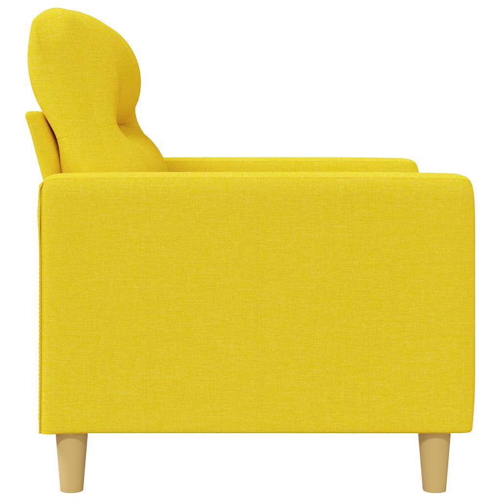 vidaXL Sofa 2-osobowa, jasnożółta, 120 cm, tapicerowana tkaniną