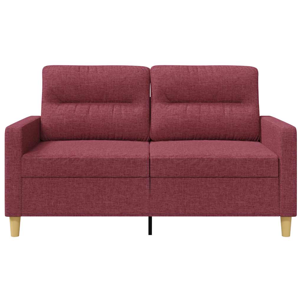 vidaXL Sofa 2-osobowa, winna czerwień, 120 cm, tapicerowana tkaniną