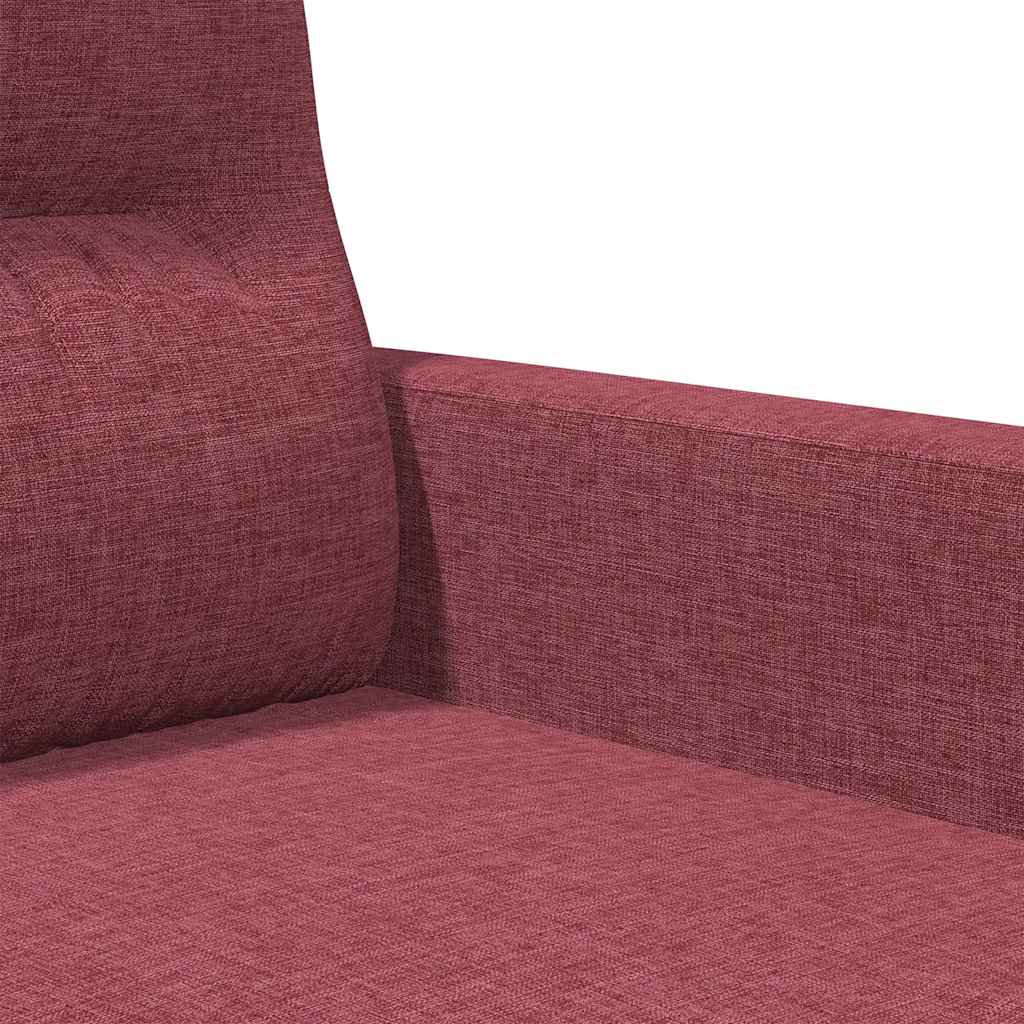 vidaXL Sofa 2-osobowa, winna czerwień, 120 cm, tapicerowana tkaniną