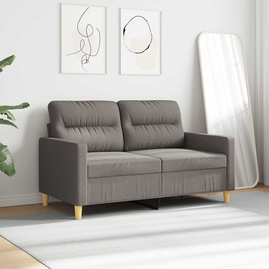 vidaXL Sofa 2-osobowa, kolor taupe, 120 cm, tapicerowana tkaniną