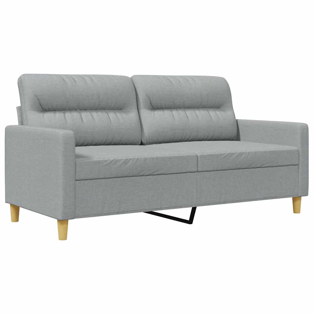 vidaXL Sofa 2-osobowa, jasnoszara, 140 cm, tapicerowana tkaniną