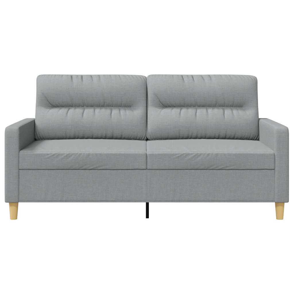 vidaXL Sofa 2-osobowa, jasnoszara, 140 cm, tapicerowana tkaniną