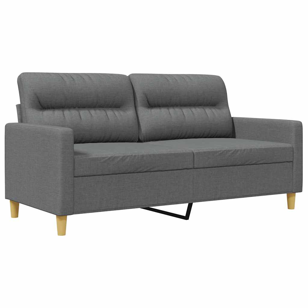 vidaXL Sofa 2-osobowa, ciemnoszara, 140 cm, tapicerowana tkaniną