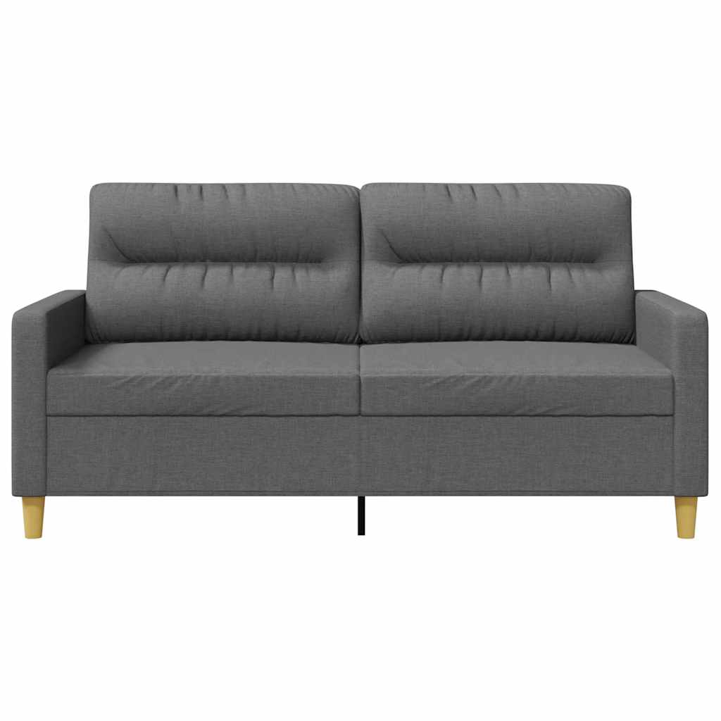 vidaXL Sofa 2-osobowa, ciemnoszara, 140 cm, tapicerowana tkaniną