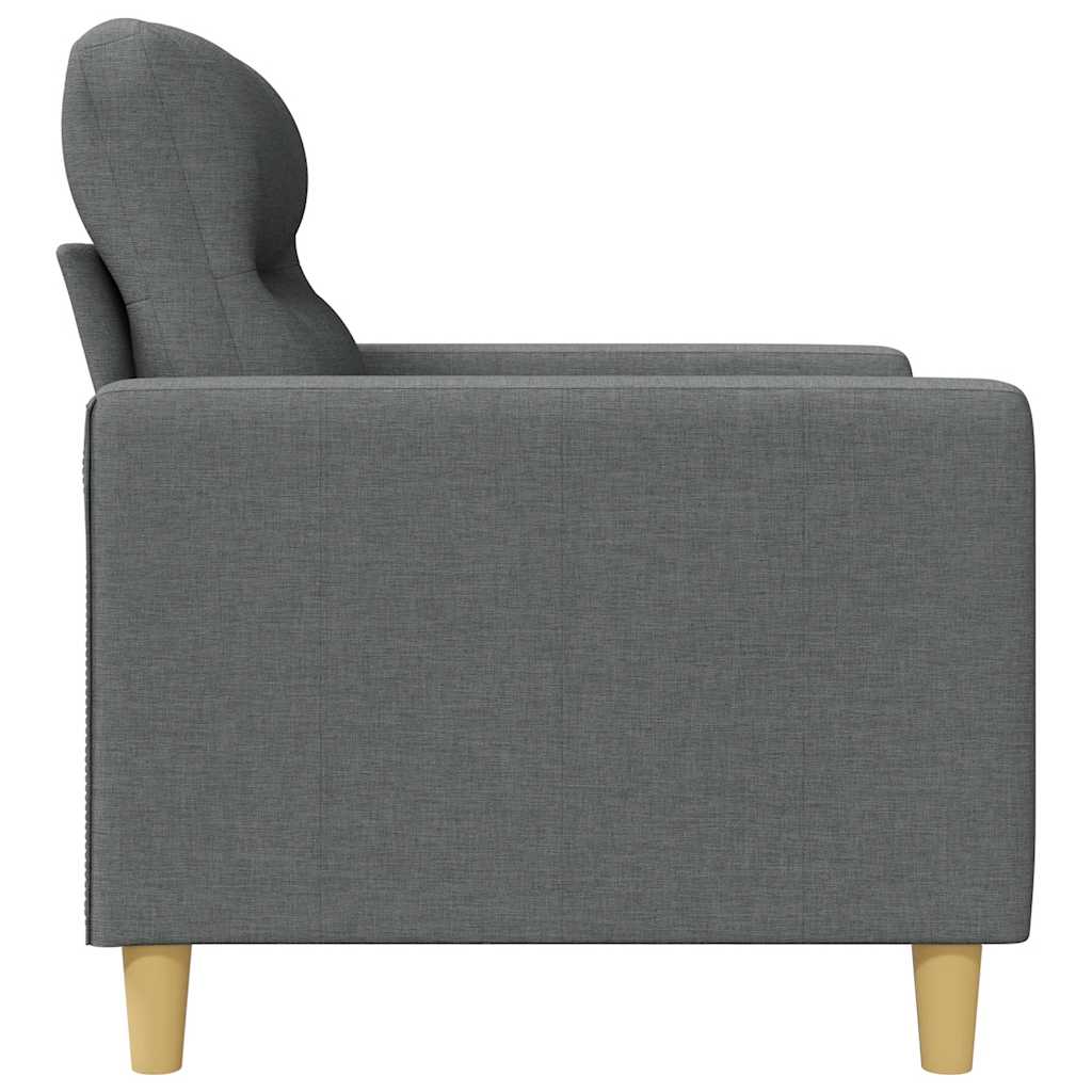 vidaXL Sofa 2-osobowa, ciemnoszara, 140 cm, tapicerowana tkaniną