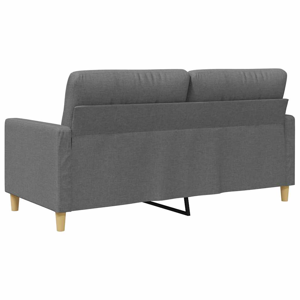 vidaXL Sofa 2-osobowa, ciemnoszara, 140 cm, tapicerowana tkaniną