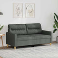 vidaXL Sofa 2-osobowa, ciemnoszara, 140 cm, tapicerowana tkaniną