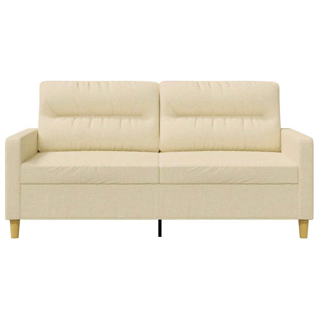 vidaXL 2-osobowa sofa, kremowa, 140 cm, tapicerowana tkaniną