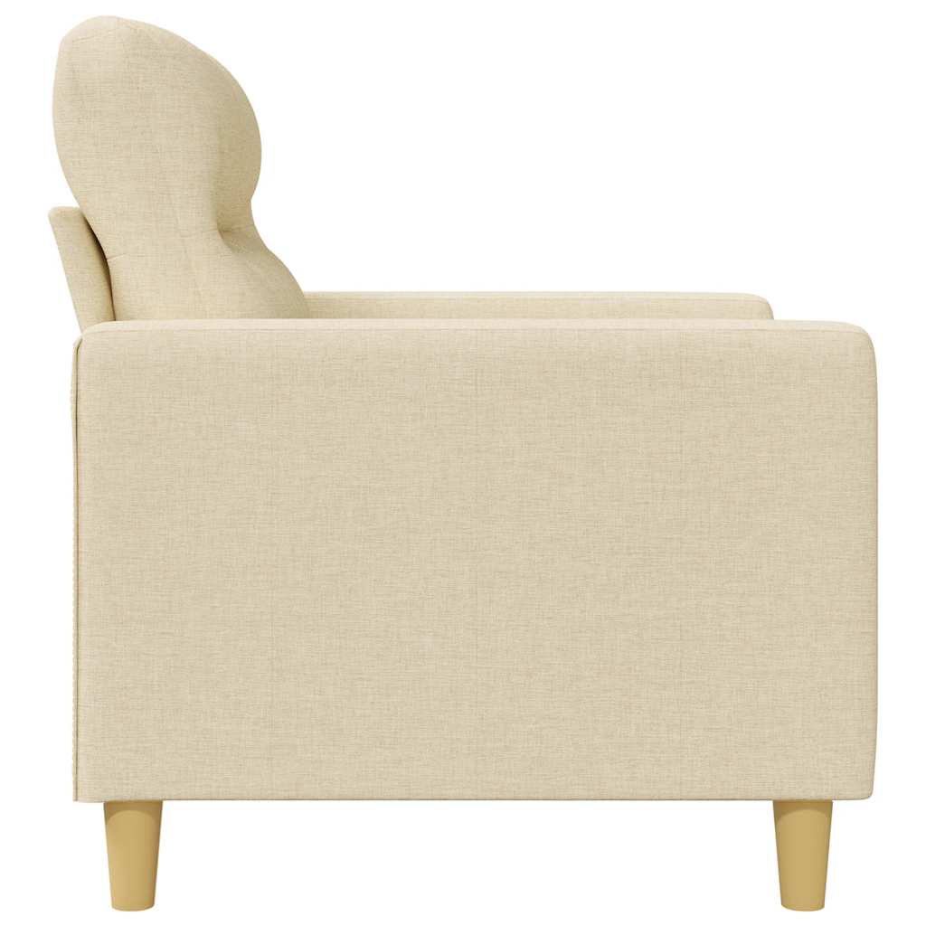 vidaXL 2-osobowa sofa, kremowa, 140 cm, tapicerowana tkaniną