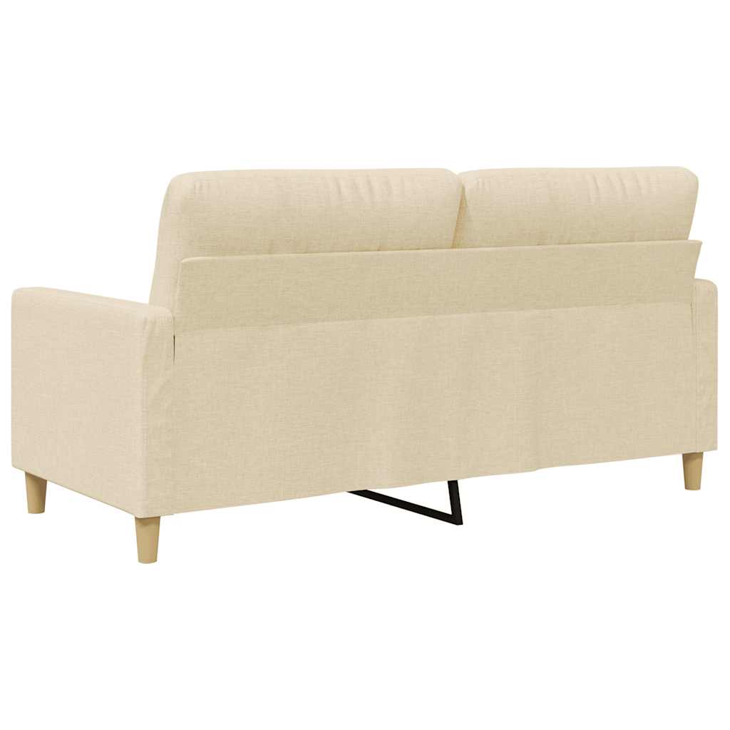 vidaXL 2-osobowa sofa, kremowa, 140 cm, tapicerowana tkaniną