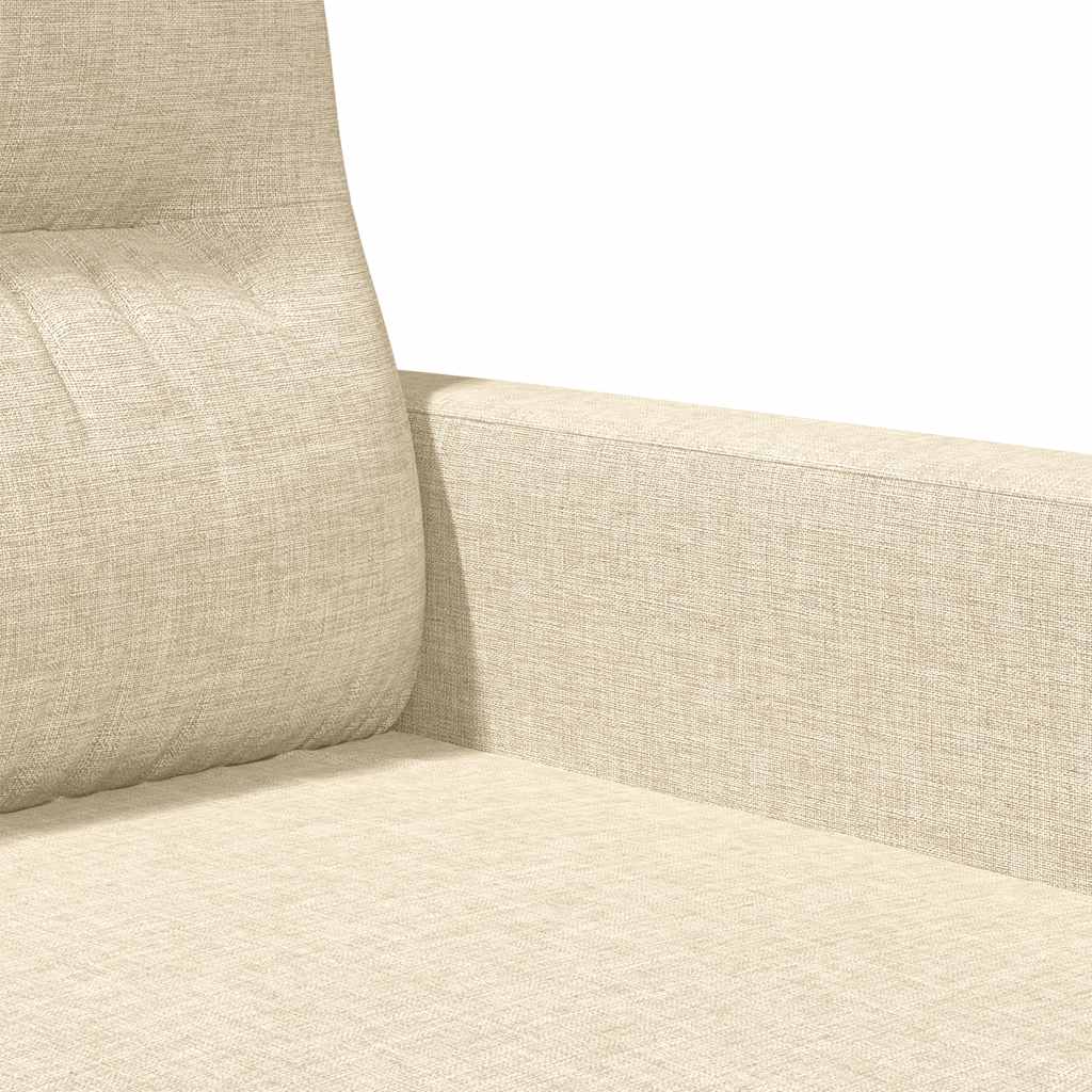 vidaXL 2-osobowa sofa, kremowa, 140 cm, tapicerowana tkaniną