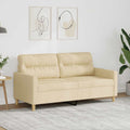 vidaXL 2-osobowa sofa, kremowa, 140 cm, tapicerowana tkaniną