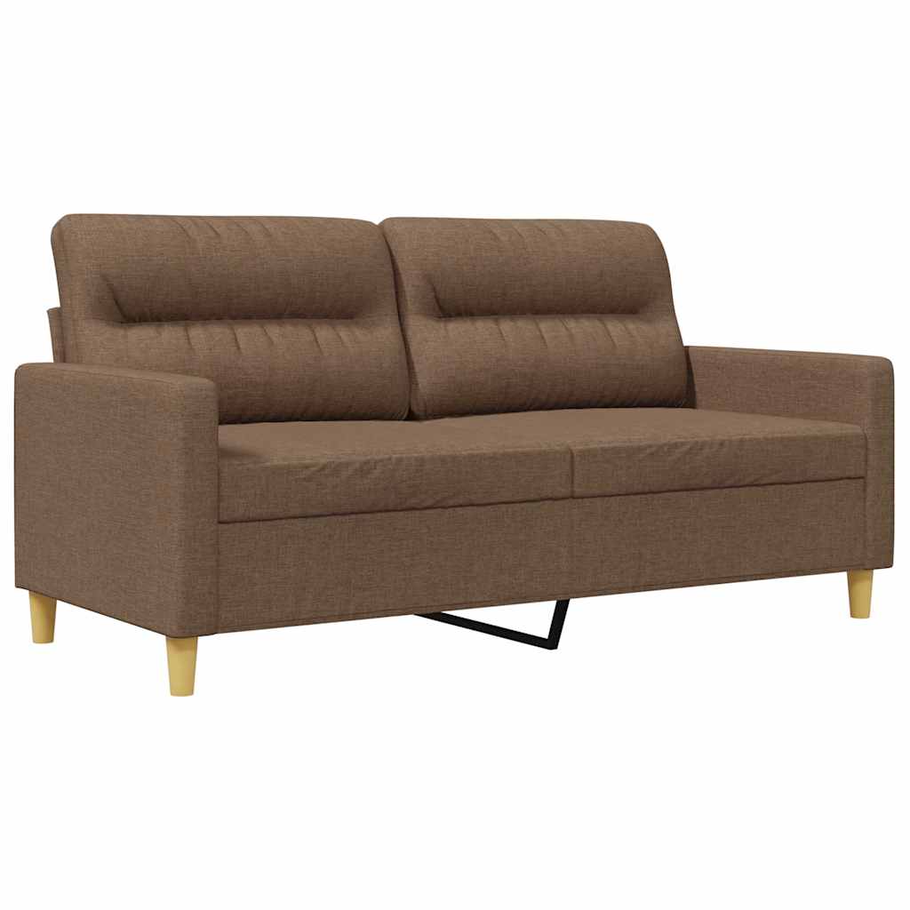 vidaXL Sofa 2-osobowa, brązowa, 140 cm, tapicerowana tkaniną