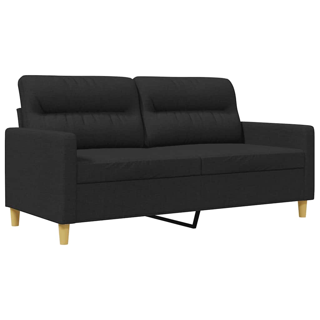vidaXL Sofa 2-osobowa, czarna, 140 cm, tapicerowana tkaniną