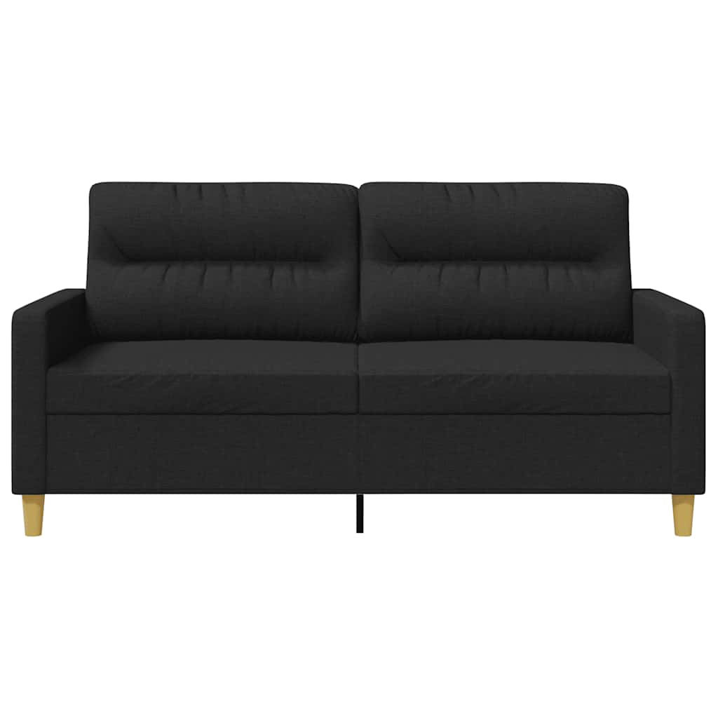 vidaXL Sofa 2-osobowa, czarna, 140 cm, tapicerowana tkaniną