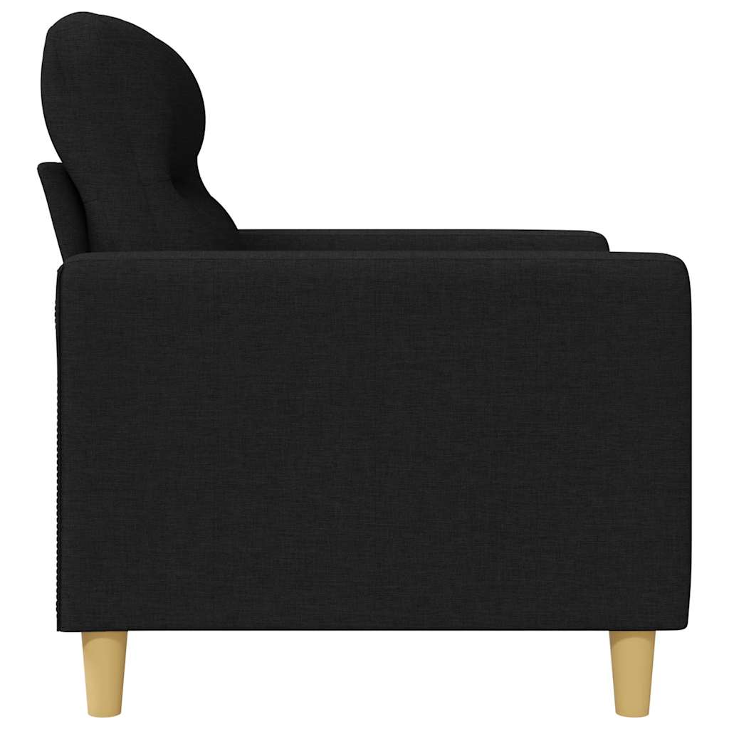 vidaXL Sofa 2-osobowa, czarna, 140 cm, tapicerowana tkaniną
