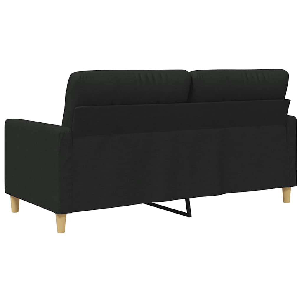 vidaXL Sofa 2-osobowa, czarna, 140 cm, tapicerowana tkaniną