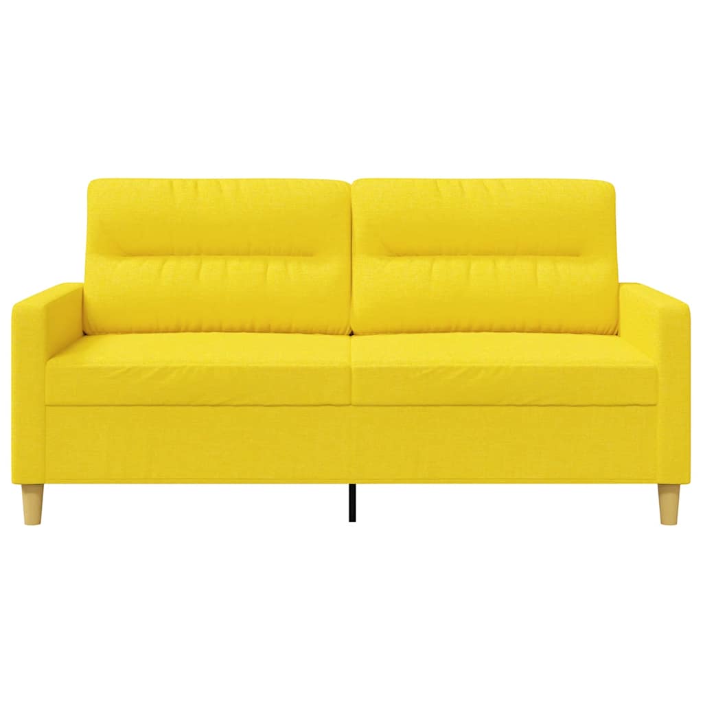 vidaXL Sofa 2-osobowa, jasnożółta, 140 cm, tapicerowana tkaniną