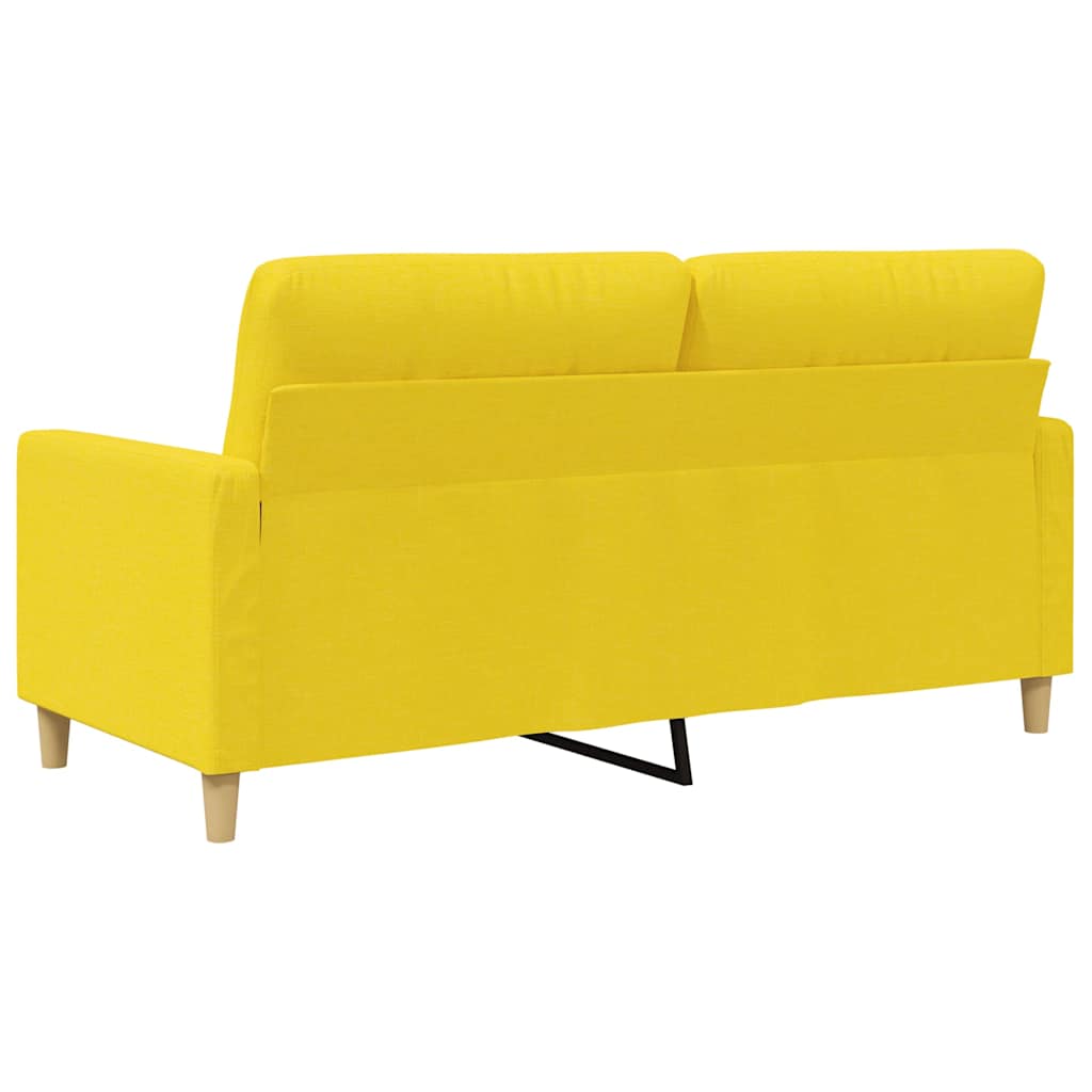 vidaXL Sofa 2-osobowa, jasnożółta, 140 cm, tapicerowana tkaniną
