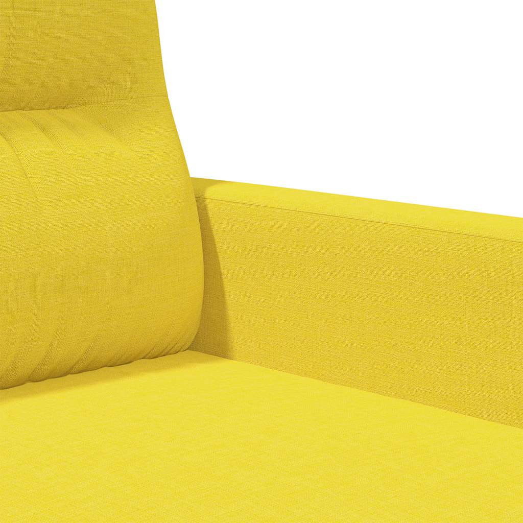 vidaXL Sofa 2-osobowa, jasnożółta, 140 cm, tapicerowana tkaniną