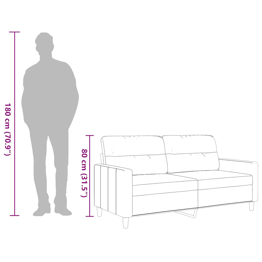 vidaXL Sofa 2-osobowa, jasnożółta, 140 cm, tapicerowana tkaniną