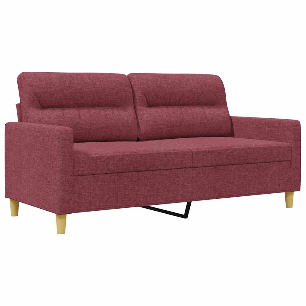 vidaXL Sofa 2-osobowa, winna czerwień, 140 cm, tapicerowana tkaniną