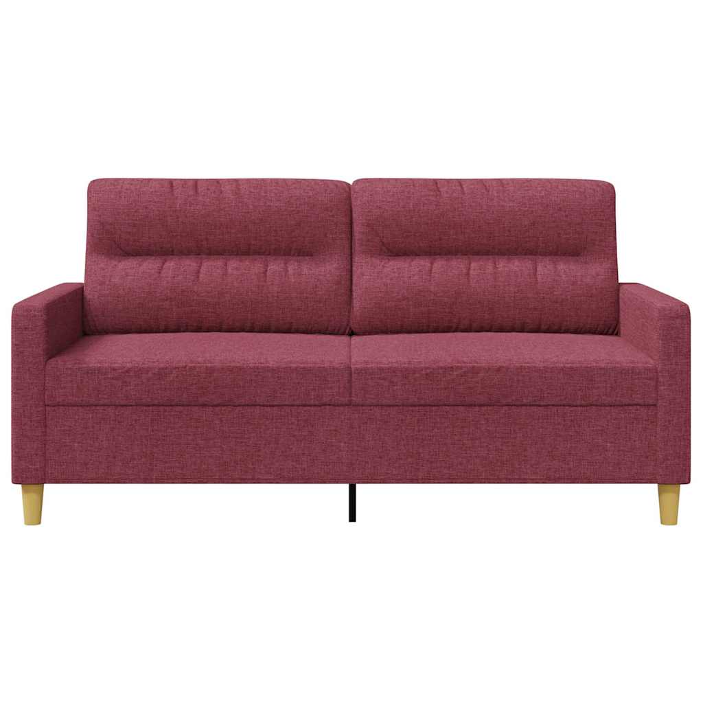 vidaXL Sofa 2-osobowa, winna czerwień, 140 cm, tapicerowana tkaniną