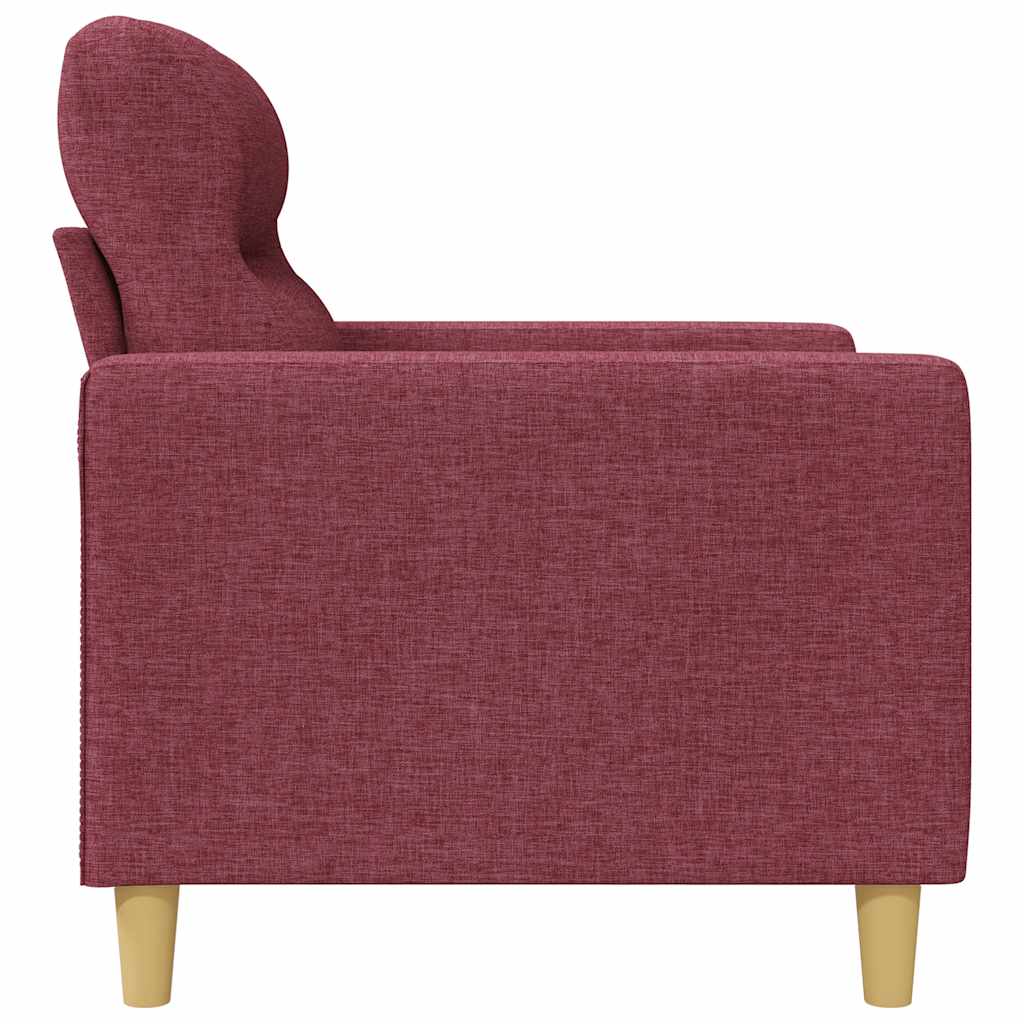vidaXL Sofa 2-osobowa, winna czerwień, 140 cm, tapicerowana tkaniną