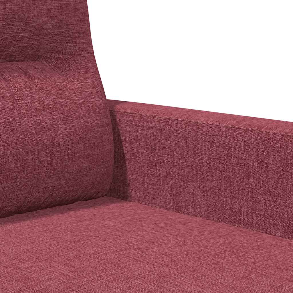 vidaXL Sofa 2-osobowa, winna czerwień, 140 cm, tapicerowana tkaniną