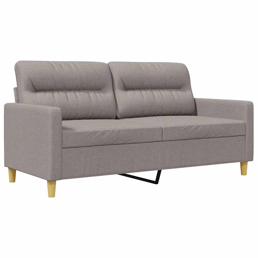vidaXL Sofa 2-osobowa, kolor taupe, 140 cm, tapicerowana tkaniną