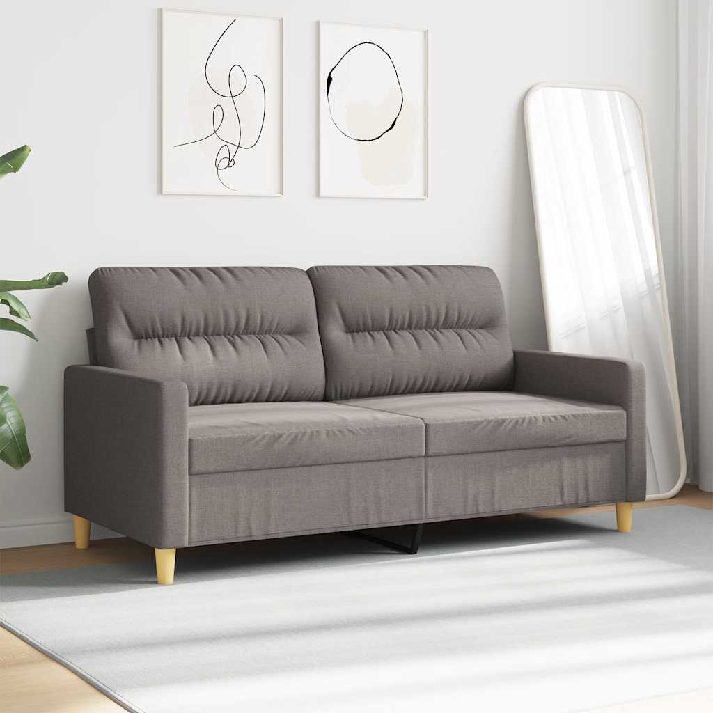 vidaXL Sofa 2-osobowa, kolor taupe, 140 cm, tapicerowana tkaniną