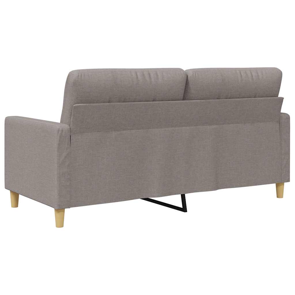 vidaXL Sofa 2-osobowa, kolor taupe, 140 cm, tapicerowana tkaniną