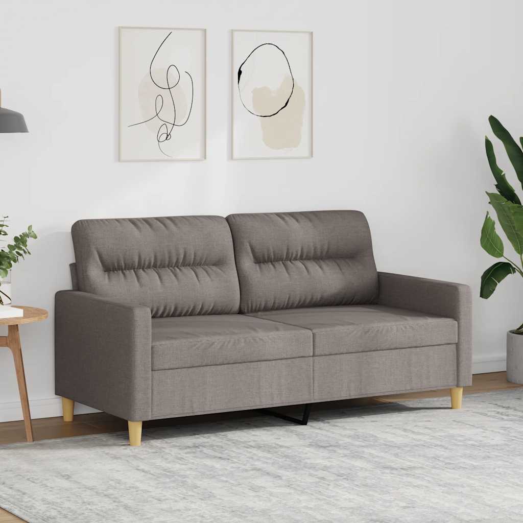 vidaXL Sofa 2-osobowa, kolor taupe, 140 cm, tapicerowana tkaniną